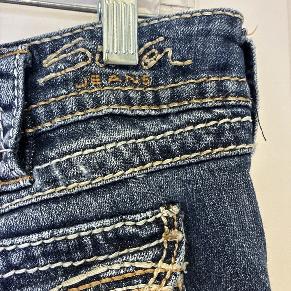 Silver Jeans Co Suki Surplus Bootcut Jeans Blue Thick Stitch W32 L34 L906SDA257